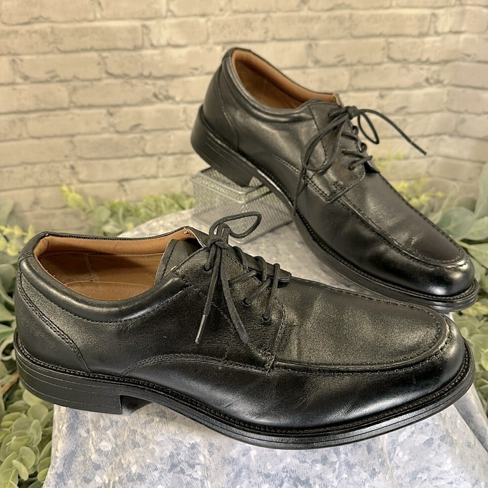 G.H. BASS “Sheldon” Black Leather Classic Round Toe Dress Oxfords Mens 8M🖤EUC